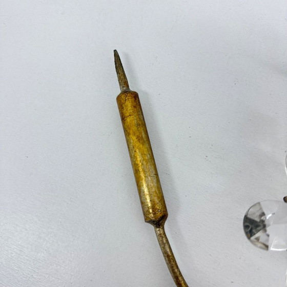 Image 1 of Mid-century design banci style wall lamp sconce crystal flower bouquet , 1970s