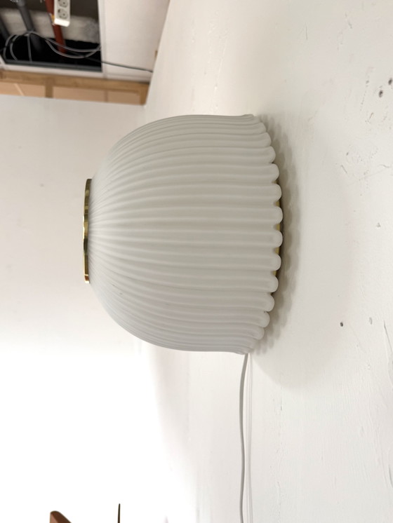 Vintage Opal Glass Wall Lamp, Glashütte Limburg ‘70 – Wall lights, Brass (photo 7 of 15)