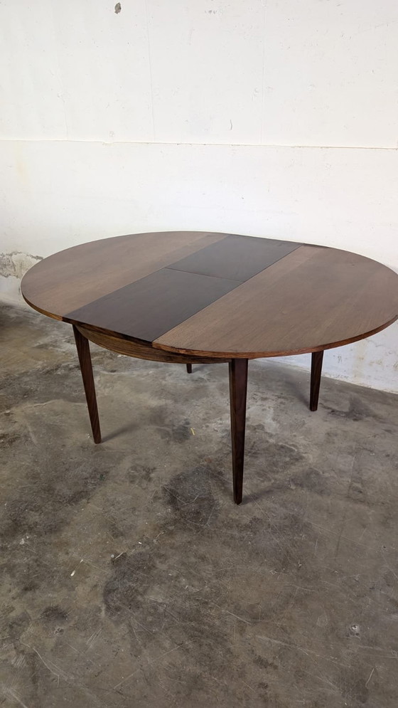 Image 1 of Vintage round extendable dining table - Ø113 cm (folds out to 150,5 cm)