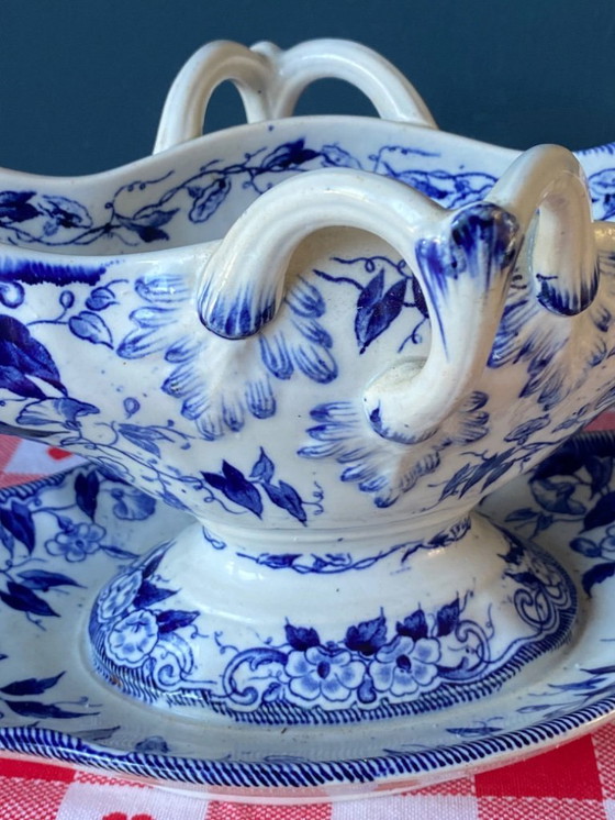 Image 1 of Creil Montreau Flora saucière - rare piece