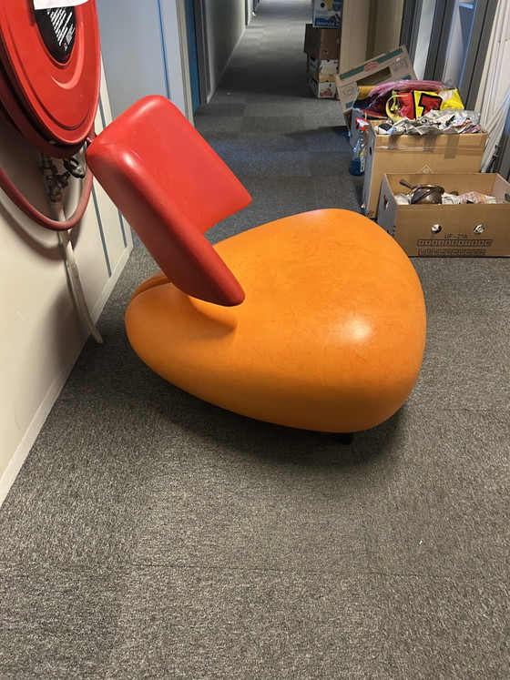 Image 1 of Leolux Pallone Red Orange armchair Mellow Edition