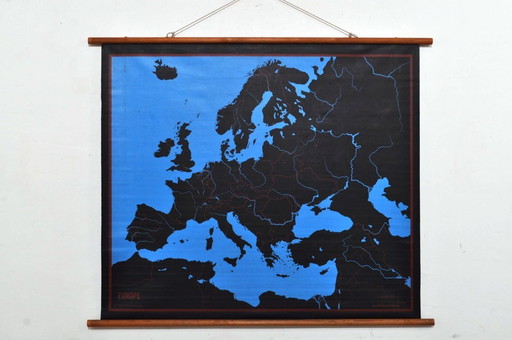 Carte scolaire vintage Europe 1973