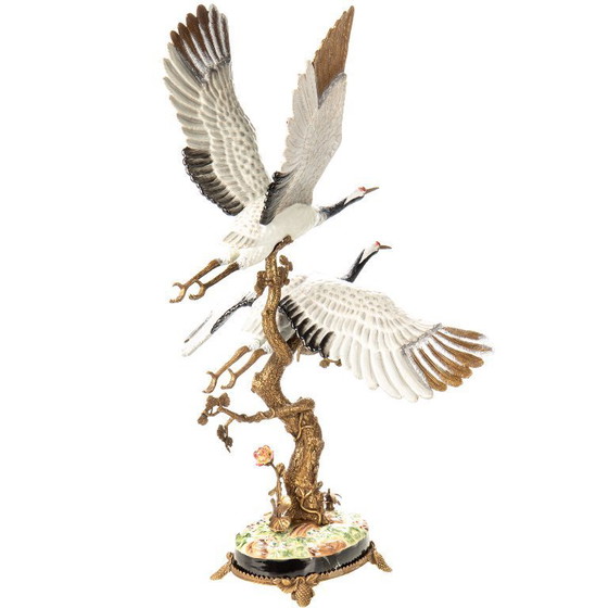 Image 1 of Kraniche aus Porzellan und Bronze