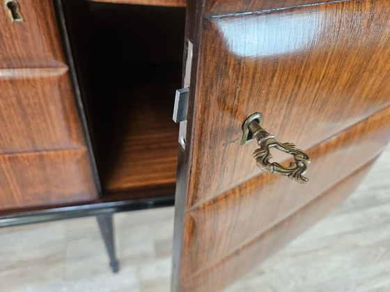 Vittorio Dassi Rosewood Credenza With Black Glass Top, Italian 1940 – Vittorio Dassi Mobili Moderni (photo 31 of 36)
