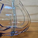 Vaso vintage in vetro di Murano soffiato a mano, trasparente/blu cobalto