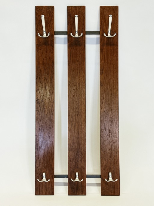 Vintage Teak Wall Coat Rack