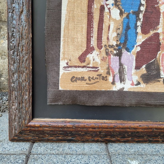 Image 1 of Arazzo con stampa "Tendido Taurino", Julián Grau Santos, XX secolo - Spagna