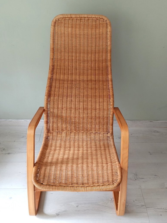 Image 1 of Sillón cantilever Oland Fatolj para IKEA en mimbre y madera