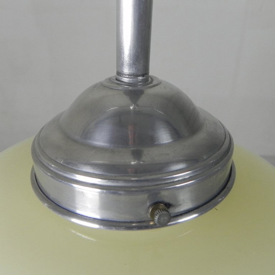 Image 1 of Art Deco pendant lamp with beige glass shade, 1930s