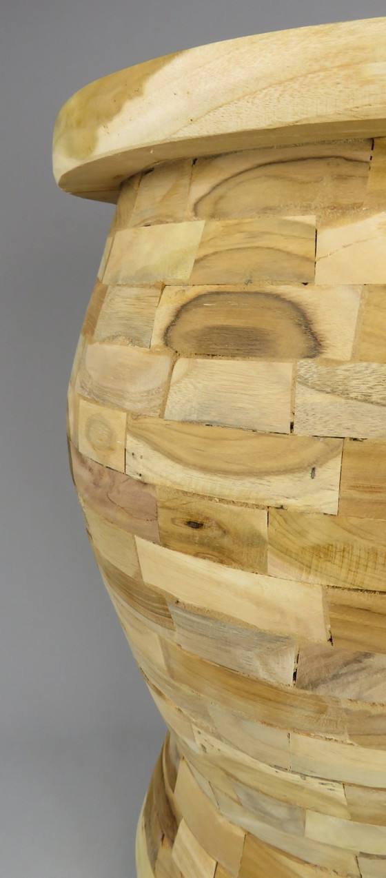 Image 1 of Handgefertigter Teakholzhocker / Beistelltisch