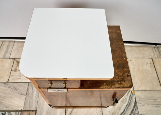 Image 1 of Set aus zwei Art-Déco-Nachttischen von Jindřich Halabala, Tschechoslowakei der 1940er Jahre