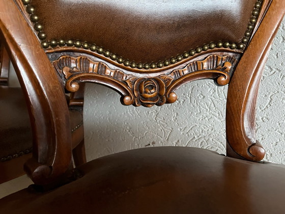 8 barocke Esszimmerstühle – Leder, Samt (photo 15 of 15)