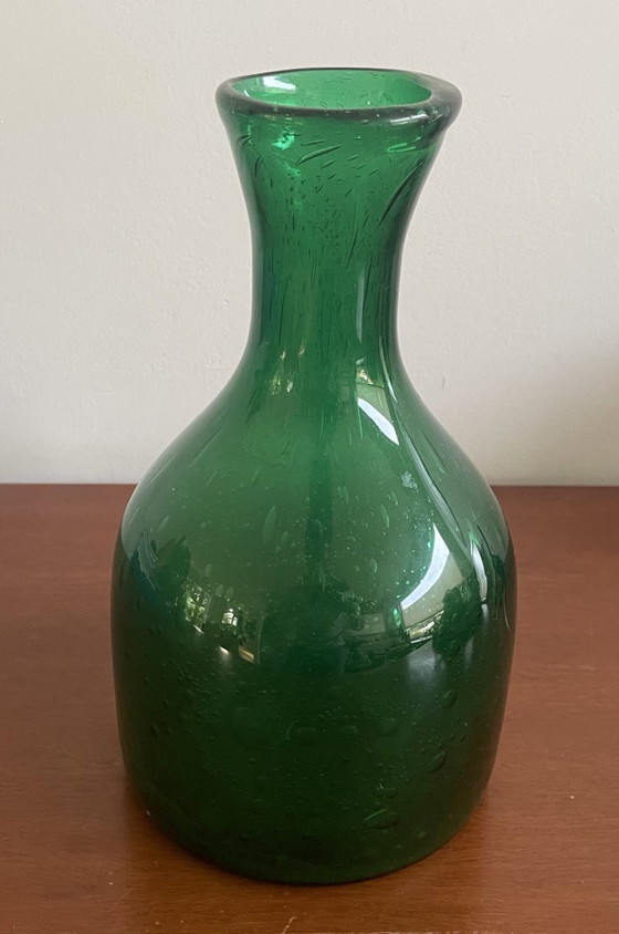Image 1 of Kristalunie Maastricht - Vase bouteille vert bouteille de la série Antiqua, conçu par Max Verboeket