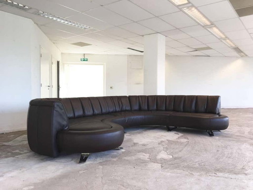 Model DS-1064 Brown Leather Landscape Sofa by Hugo de Ruiter for de Sede, 2008