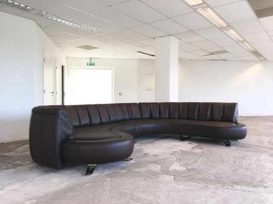 Image 1 of Model DS-1064 Brown Leather Landscape Sofa by Hugo de Ruiter for de Sede, 2008