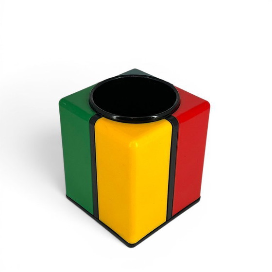 Image 1 of Porte-stylo vintage Tino TT Design – Style Memphis / Objet de design postmoderne des années 1980