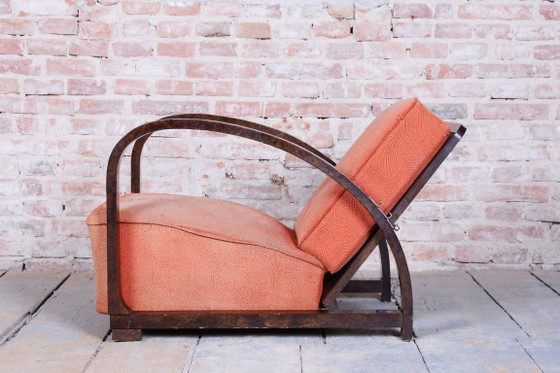 Sillón reclinable Art Déco restaurado, de J. Halabala, UP Závody, República Checa. Década de 1920. – Sillones (photo 5 of 11)