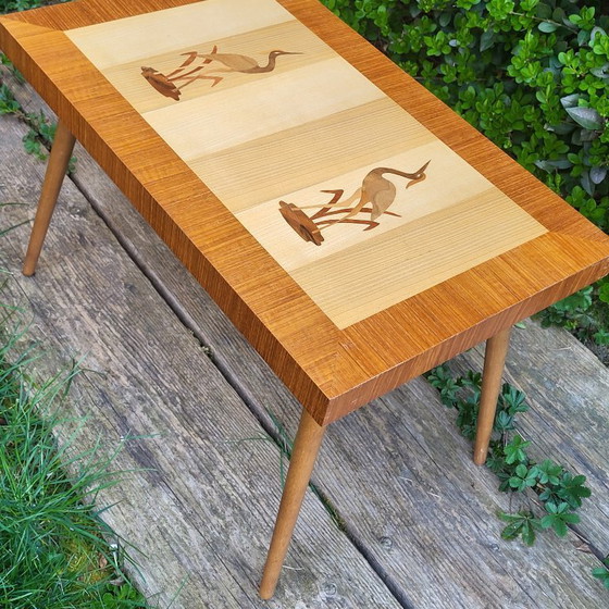 Image 1 of Vintage bijzettafel met vogelmotief, jaren 60-70