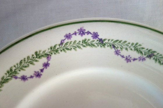 Image 1 of 10 Longwy-Dessertteller, Loridan-Muster, um 1900