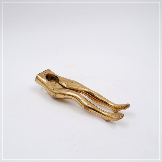 Image 1 of Vintage brass nutcracker in the shape of a woman's legs, 1970s