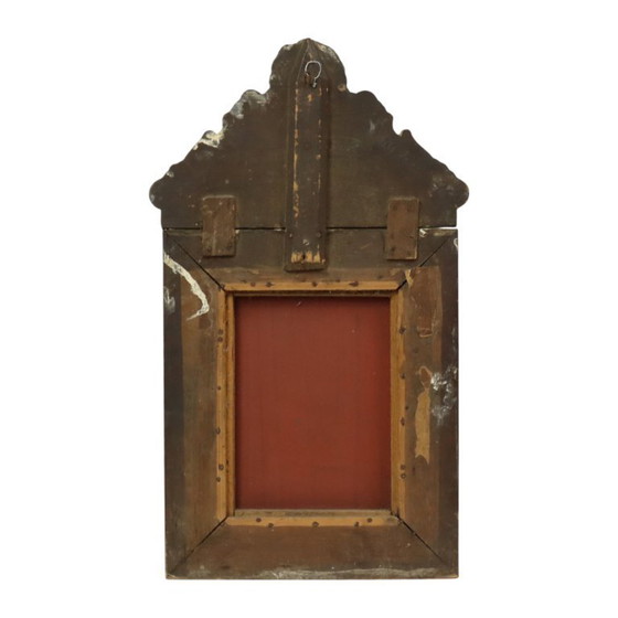 Image 1 of Miroir à coussin ancien Miroir Repousse France