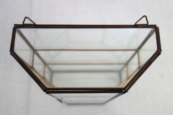 Vetrina Da Parete Vintage Vetro E Ottone – Vetrine, Brass (photo 6 of 12)