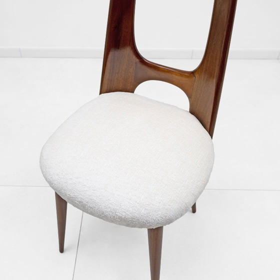 Ensemble de quatre chaises de salle à manger italiennes en noyer de Vittorio Dassi, milieu du siècle, 1950 (photo 7 of 7)