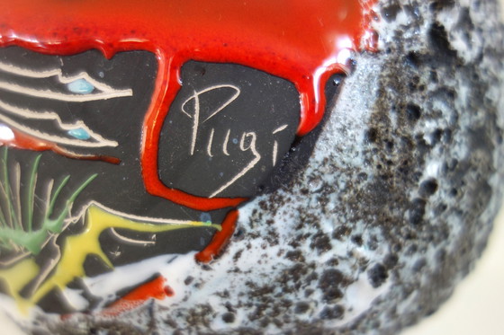 Image 1 of Jarrón grande Fat Lava Pugi, Vallauris, años 50/60