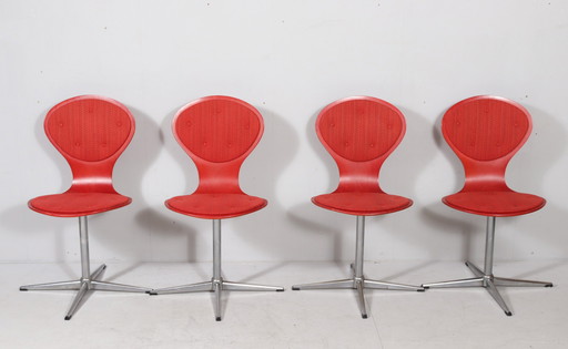 Set of 4 Space Age swivel chairs, Germany, 70s