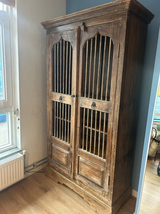 Mobile contenitore indiano vintage con sbarre – Mobili contenitori, Metal, Wood (photo 3 of 10)