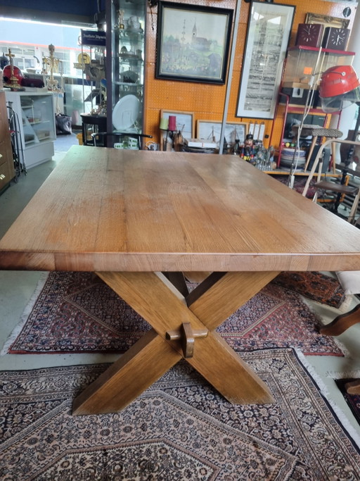 Table de Salle à Manger en Chêne Massif | Pieds en X Coin 140x 96 x 74cm – eettafels, Wood (photo 2 of 6)