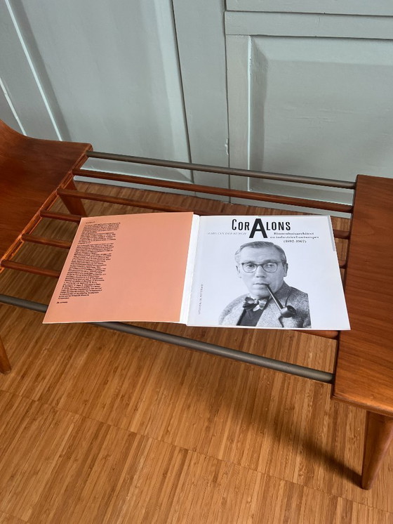 Image 1 of Rara mesa de centro original Cor Alons para C. den Boer Gouda (años 50, teca y cristal)