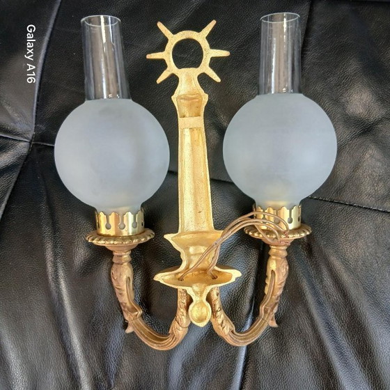 Image 1 of Empire-style gilt bronze double sconce