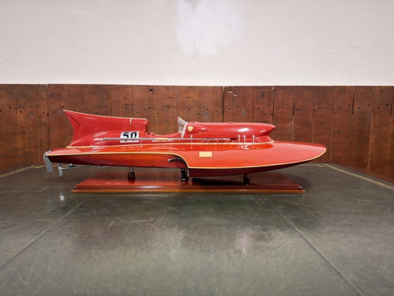 Modello di Barca Ferrari Hydroplane con Certificato – Oggetti decorativi, Pelle, Metallo (photo 3 of 18)