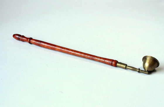 Image 1 of Candle snuffer from the 1950s, wood/brass