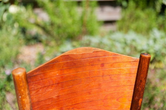 5x Vintage Fischel Thonet-style cafe chairs with pressed seats – Dining chairs, Wood (photo 15 of 18)