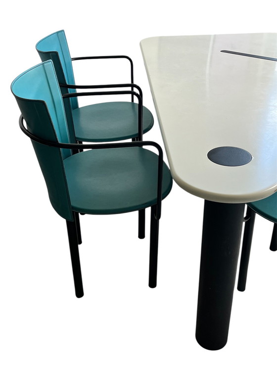 Image 1 of 4 sillas de comedor posmodernas, Enrico Pellizzoni, Italia