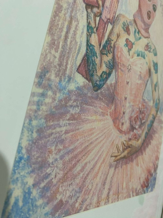 Image 1 of Ingelijste wanddecoratie met ballerina-motief