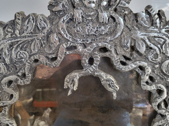 Image 1 of MAGNIFICENT VINTAGE ANTIQUE MIRROR WITH SNAKES ON A PLEXIGLAS BASE, 1970