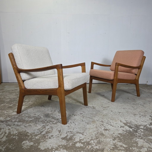 Deux fauteuils lounge danois vintage Ole Wanscher « Senator » des années 1960