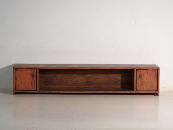 Meuble bas ancien en orme, Chine, vers 1900, Vaisseliers, Laiton, Bois, Marron, Rustic (photo 21 sur 40)