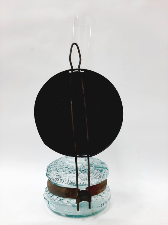 Image 1 of Lámpara de aceite de cristal antigua