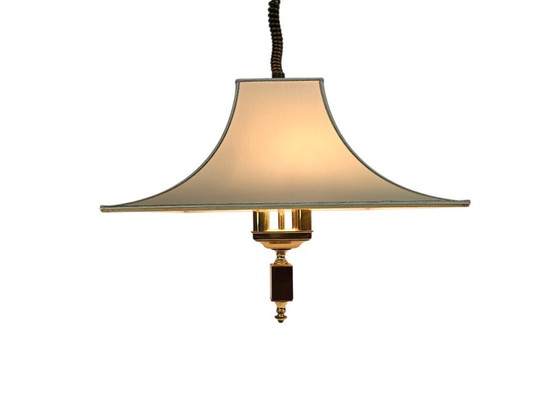 Image 1 of Herda Amsterdam - Trekpendel Hanglamp - Messing - Hollywood Regency Stijl - 70'S