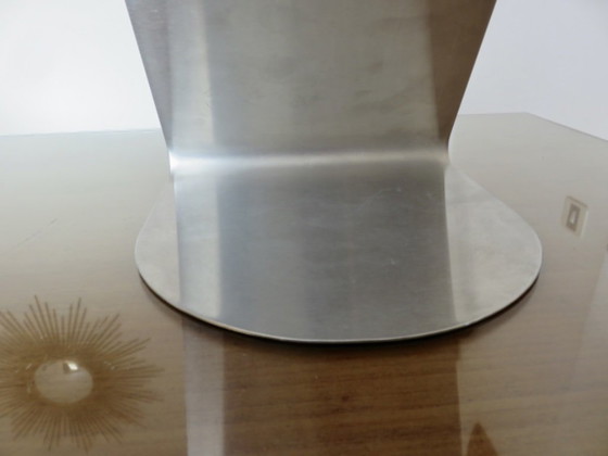 Stainless Steel Table Mirror, France, 1970, Metal, Glass, Silver, Modern (photo 12 of 13)