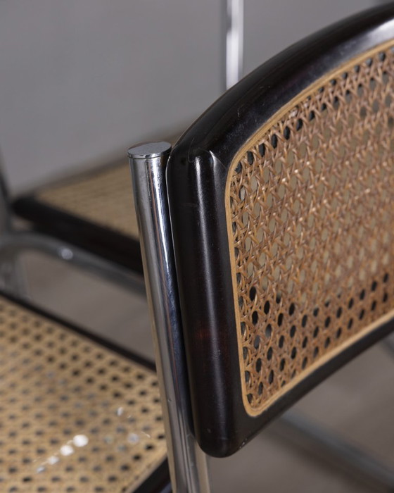 Image 1 of Set of 4 vintage 1960s metal and Vienna straw chairs, Italian design