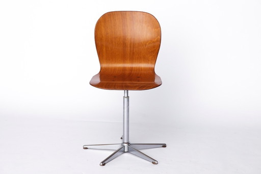 Vintage Pagholz Swivel Chair 1960s, Industrial School Chair by Neuwieder Schulmöbel, Mid Century Desk Chair
