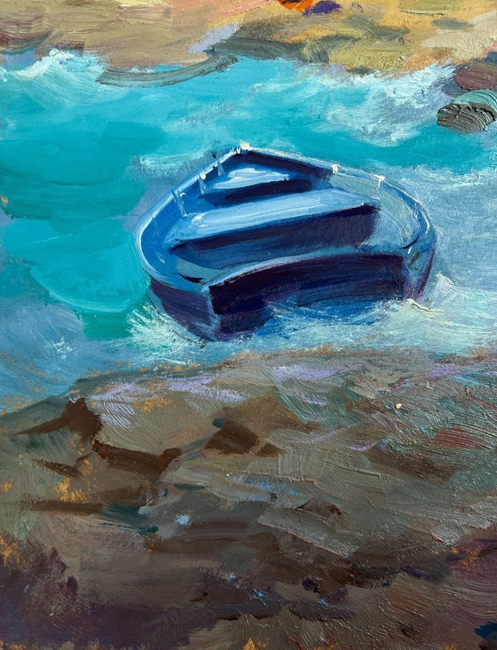 Image 1 of Original Oil Painting Summer Coastal Landscape Freedom over the sea