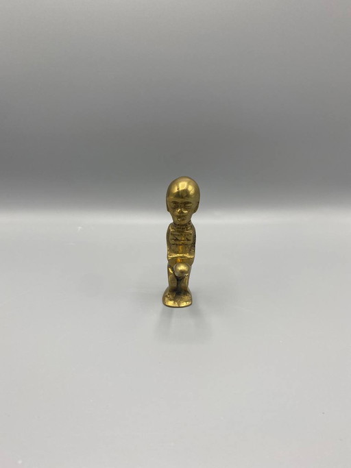 Anthropomorphe Figur aus vergoldetem Messing – Stammeskunst, Kuriosität – 20. Jahrhundert – decoratieve objecten