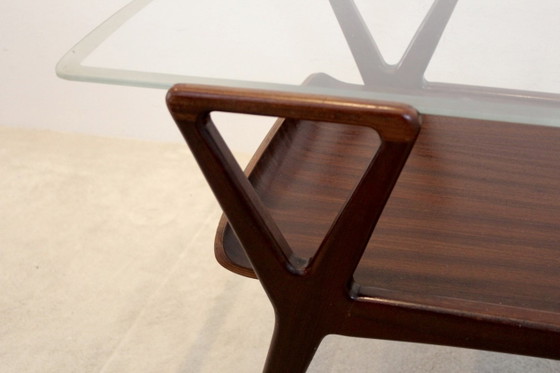 Scandinavische Teak Salontafel met Glazen blad, Koffietafelboeken, Scandinavian (foto 4 van 10)
