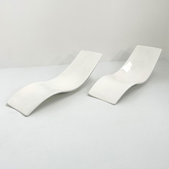 Image 1 of Pair of Sunbeds by Charles Zublena for Les Plastiques de Bourgogne, 1960s